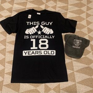 Set t-shirt and hat 18 years old news